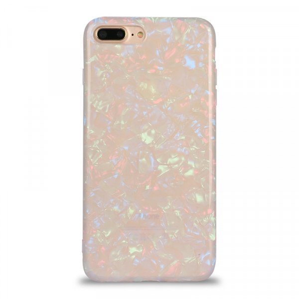 Wholesale iPhone 8 Plus / 7 Plus IMD Dream Marble Fashion Case (Rainbow White)